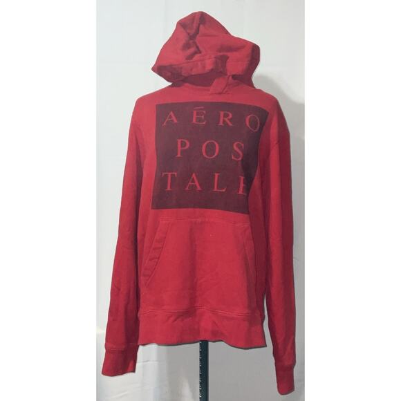 Aeropostale Hoodie Sweatshirt Men's Size L Red Graphic Logo - Picture 1 of 12